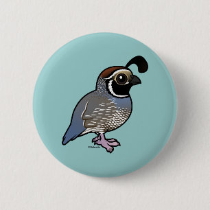 Cute California Quail 6 Cm Round Badge