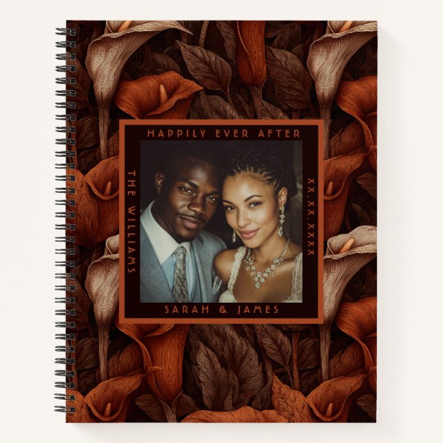 Cute Calla Lilies Charm Boho Wedding Notebook (Front)