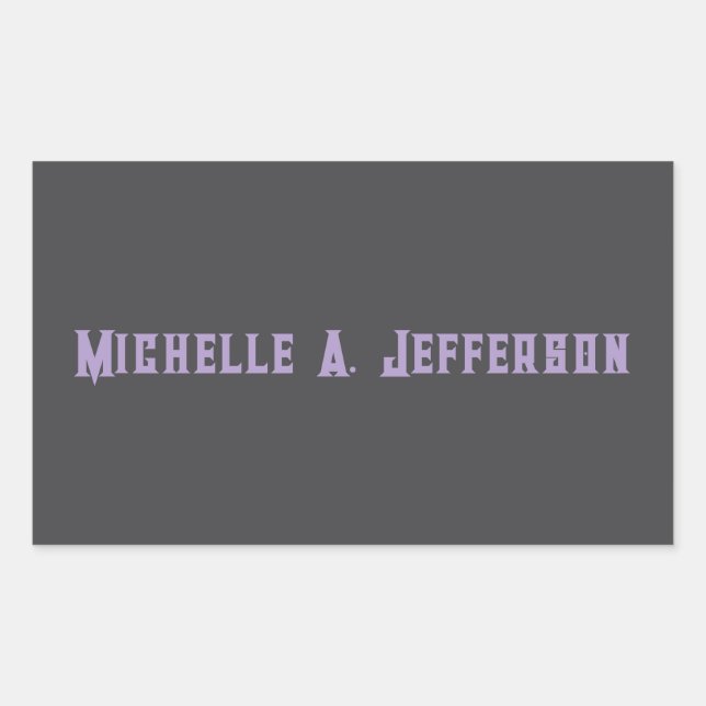Cute Calligraphy Creative Trendy Custom Name Rectangular Sticker (Front)