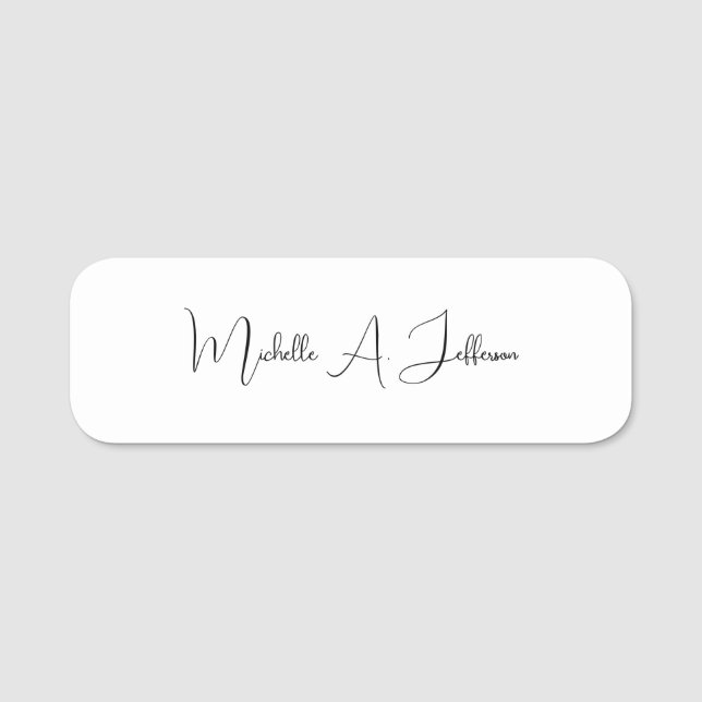 Cute Calligraphy Creative Trendy Custom  Name Tag (Front)