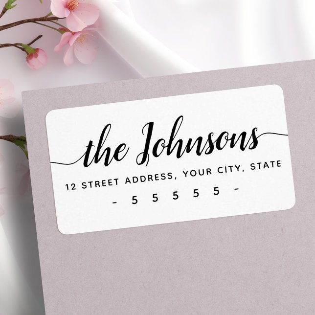 Cute calligraphy script surname return address label (Cute calligraphy script surname return address label)