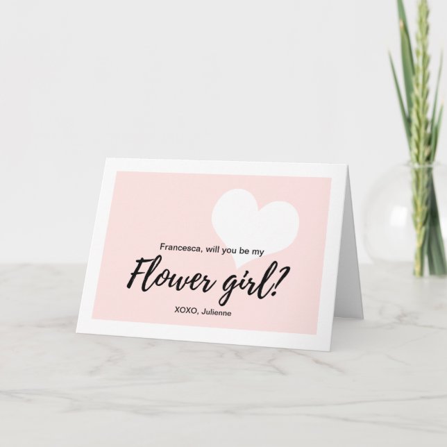 Cute Calligraphy Will you be my flower girl Invitation (Front)