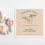 Cute Camel Baby Shower Paper Napkin. Napkin<br><div class="desc">Make your baby shower memorable with this unique and very special desert theme baby shower party paper napkin. The design features cute camel amidst oasis and palm trees. Its pastel palette perfectly complements the theme. Explore more matching items in my shop.</div>