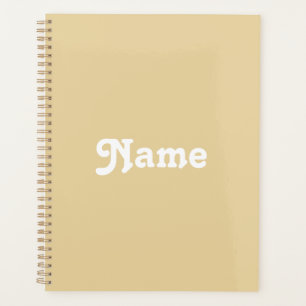 Cute camel beige custom name year monogram planner