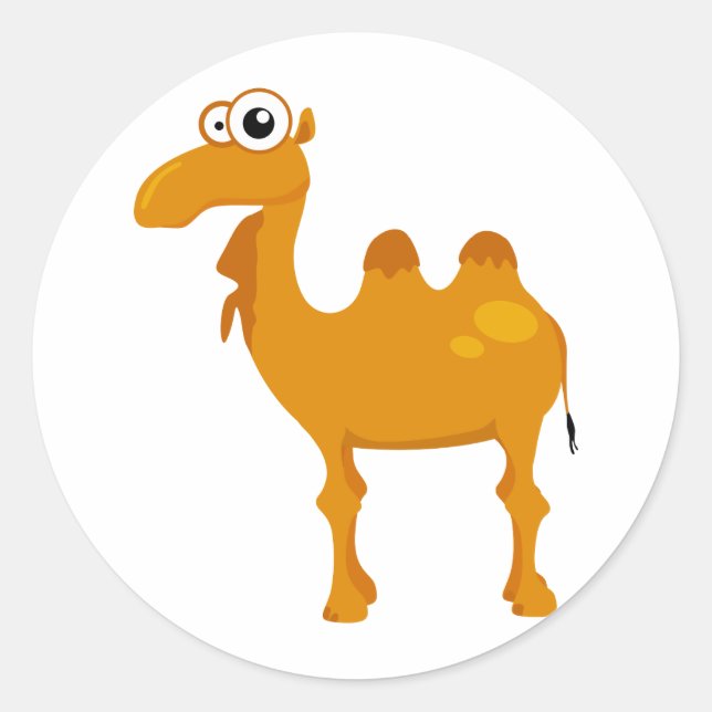 Cute camel classic round sticker (Front)