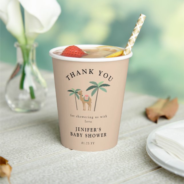 Cute Camel Desert Theme Baby Shower  Paper Cups (Insitu)
