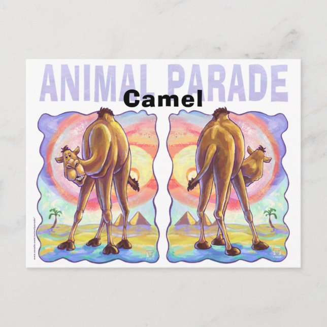 Cute Camel Heads and Tails Postcard (Front)