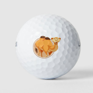 Cute camel in circle golf balls