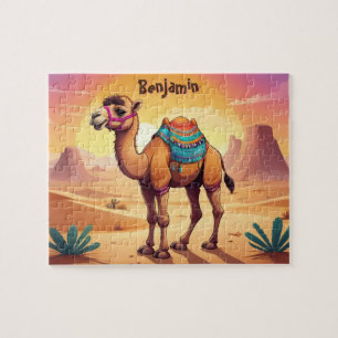Cute Camel in Desert Personalised Kids Jigsaw Puzzle