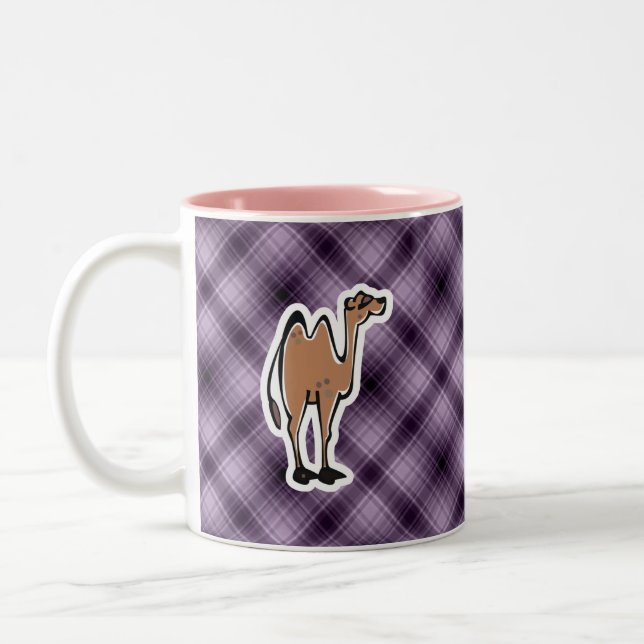 Cute Camel; Purple Two-Tone Coffee Mug (Left)