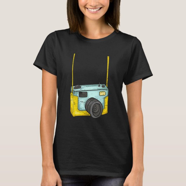 Cute Camera Camera Lover Photojournalist T-Shirt (Front)