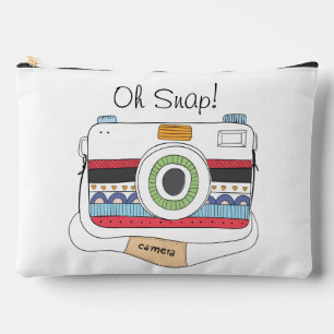 Cute Camera Doodle Oh Snap Accessory Pouch