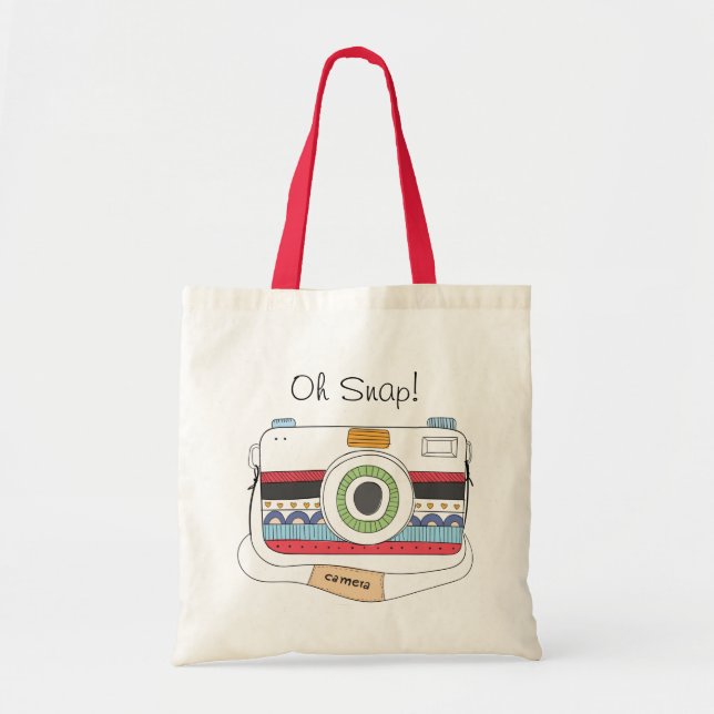 Cute Camera Doodle Oh Snap Tote Bag (Front)