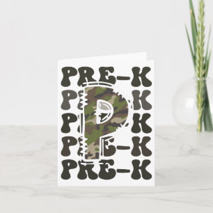 Cute Camo Pre K Back To School Funny Teacher Kid P Card