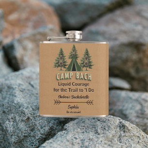 Cute Camp Bach Rustic Trendy Favour   Kraft Custom Hip Flask