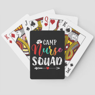 Cute Camp Nurse Squad Funny Nurses Matching Playing Cards