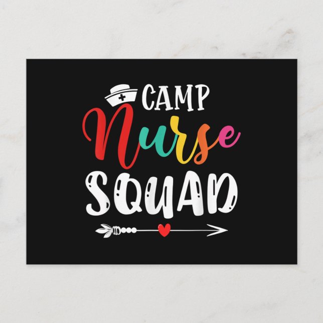 Cute Camp Nurse Squad Funny Nurses Matching Postcard (Front)