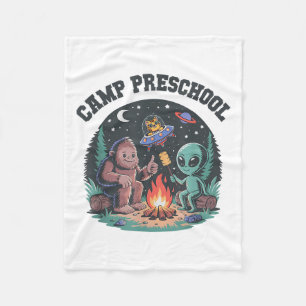 Cute Camp Out Preschool Tiny Bigfoot Campsite Alie Fleece Blanket