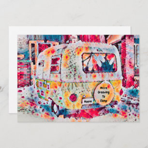 Cute Camper Retro Vintage Travel Trailer Moving Announcement