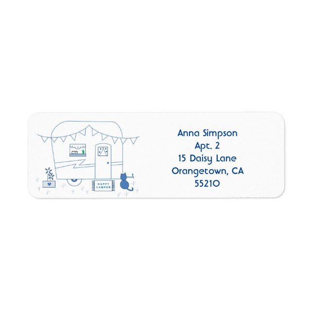 Cute Camper Return Address Labels for any Occasion (Front)