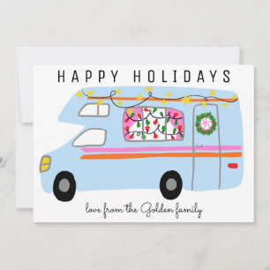 Cute Camper Vintage RV Tree-Free Custom Christmas Card