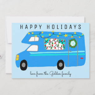 Cute Camper Vintage RV Tree-Free Custom Christmas Card