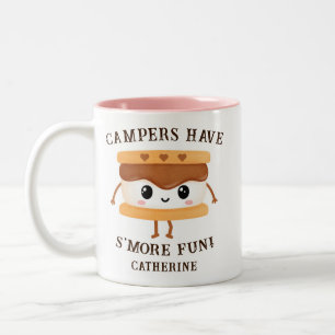 Cute Campers Have S'More Fun Personalised Two-Tone Coffee Mug