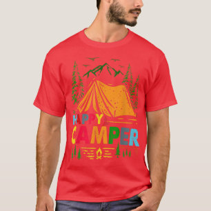 Cute Campfire Happy Camper Camping Funny Gift Men  T-Shirt