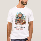Cute Camping Bear Personalised Happy Camper Trip T-Shirt (Front)