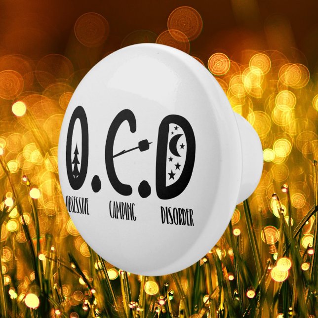 cute camping camper word art ceramic knob (Creator Uploaded)