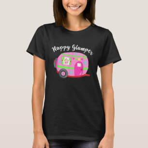 Cute Camping Glamping Pink Camper Road Trip 1 T-Shirt