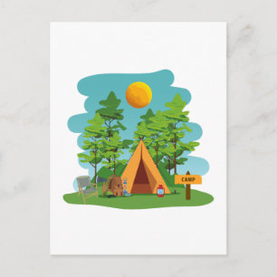 Cute Camping, Hiking and Nature Outdoors  Postcard