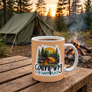 Cute Camping is My Happy Place Travel Coffee Mug