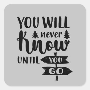 Cute Camping word art Square Sticker