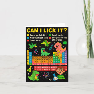 Cute Can I Lick It Dino Periodic Table Science Hum Card