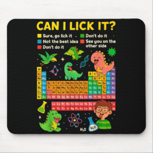 Cute Can I Lick It Dino Periodic Table Science Hum Mouse Pad