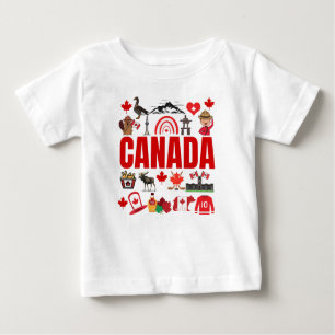 Cute Canada Symbols Collage Baby T-Shirt