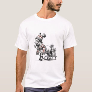 Cute Canadian Christmas Donkey  T-Shirt