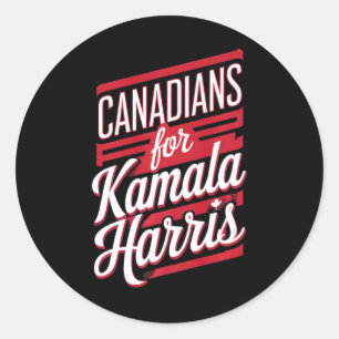 Cute Canadian Girls For Kamala Harris Canada Cat L Classic Round Sticker