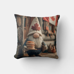 Cute Canadian Gnome with Pancakes Cushion