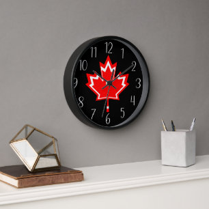 cute Canadian maple leaf Clock