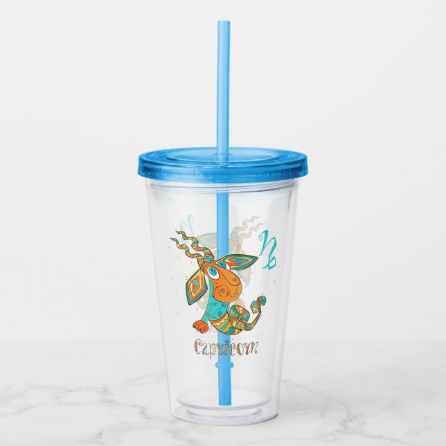 Cute Cancer Capricorn Acrylic Tumbler (Front)