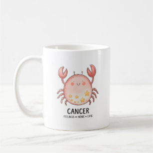 Cute Cancer Crab with Stars Coffee Mug