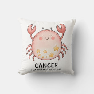 Cute Cancer Crab with Stars Cushion