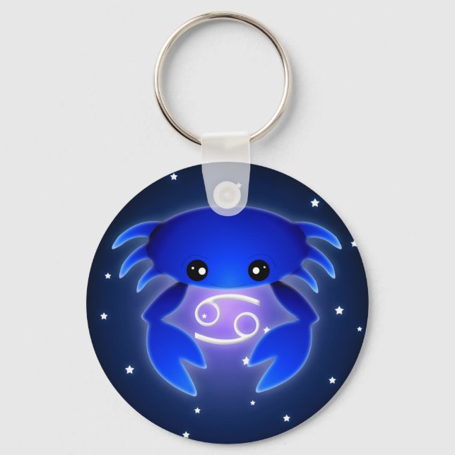 Cute Cancer Zodiac Key Ring (Front)
