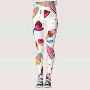 Cute candy and sweet coloured pattern leggings