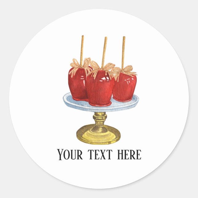 Cute candy apple vendors customisable  classic round sticker (Front)
