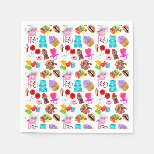 Cute Candy Birthday Napkin (Front)