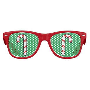 Cute Candy Cane Green Red Christmas Party Kids Sunglasses