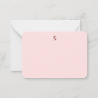 Cute Candy Cane Notecard in Pink